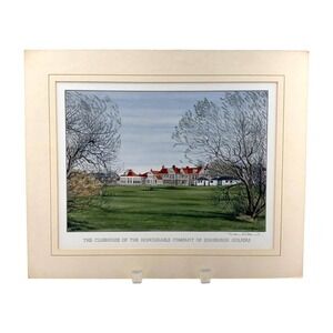 Clubhouse of the Honourable Company Edinburgh Golfers Print Signed John Morland